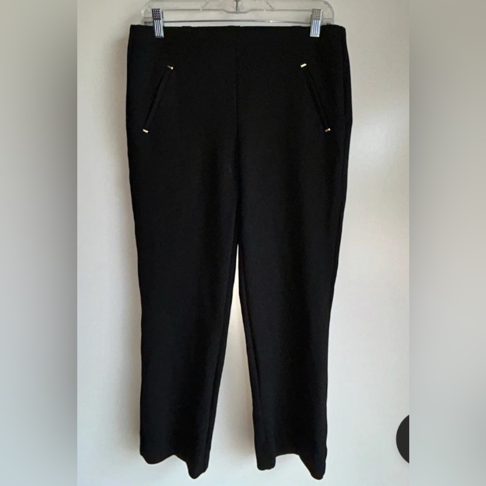 Chico's Juliet Ponte  Classic Black  Straight Leg Ankle Pants Size 8